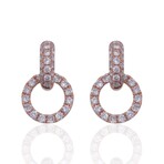 18K Rose Gold Diamond Earrings // New