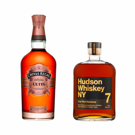 Hudson Whiskey 7 Year Four Part Harmony + Chivas Regal Ultis Blended Malt Scotch Whisky // Set of 2