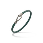 Lash Single Strand Smooth Leather Bracelet // Green (Small: 7.5")