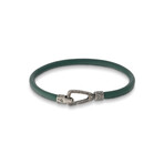 Lash Single Strand Smooth Leather Bracelet // Green (Small: 7.5")