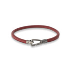 Lash Single Strand Smooth Leather Bracelet // Red (Small: 7.5")