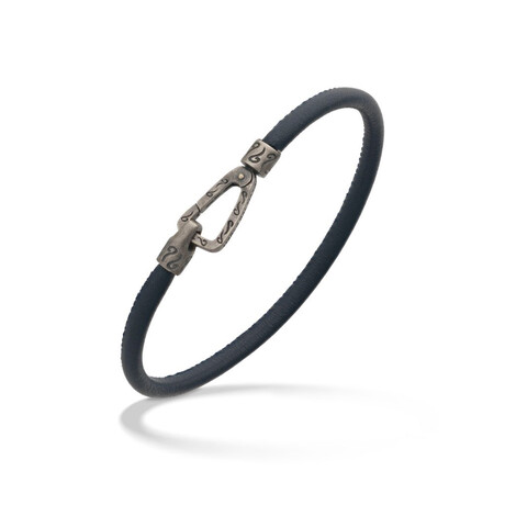 Lash Single Strand Smooth Leather Bracelet // Black (Small: 7.5")