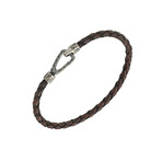 Lash Single Strand Woven Leather Bracelet // Brown (Small: 7.5")
