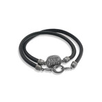 Moneta Sovereign Disc Leather Bracelet // Black (Small: 7.5")