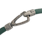 Lash Single Strand Smooth Leather Bracelet // Green (Small: 7.5")