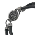 Moneta Sovereign Disc Leather Bracelet // Black (Small: 7.5")