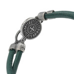Moneta Sovereign Disc Leather Bracelet // Green (Small: 7.5")