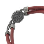 Moneta Sovereign Disc Leather Bracelet // Red (Small: 7.5")