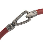 Lash Single Strand Smooth Leather Bracelet // Red (Small: 7.5")
