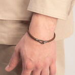 Lash Single Strand Woven Leather Bracelet // Brown (Small: 7.5")
