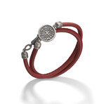Moneta Sovereign Disc Leather Bracelet // Red (Small: 7.5")