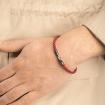 Lash Single Strand Woven Leather Bracelet // Red (Small: 7.5")