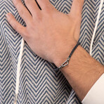 Lash Single Strand Woven Leather Bracelet // Blue (Small: 7.5")