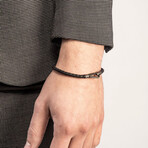 Lash Single Strand Woven Leather Bracelet // Black (Small: 7.5")
