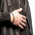 Lash Single Strand Woven Leather Bracelet // Green (Small: 7.5")