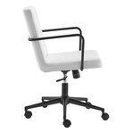 Leander Low Back Office Chair (Ivory + Brushed Nickel Armrests/Base)