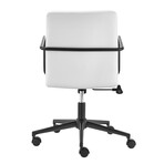 Leander Low Back Office Chair (Ivory + Brushed Nickel Armrests/Base)