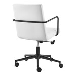 Leander Low Back Office Chair (Ivory + Brushed Nickel Armrests/Base)