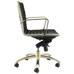 Dirk Low Back Office Chair // Black with Matte Brushed Gold Base