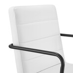 Leander Low Back Office Chair (Ivory + Brushed Nickel Armrests/Base)