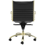 Dirk Low Back Office Chair // Black with Matte Brushed Gold Base