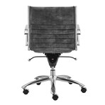 Dirk Low Back Office Chair in Velvet (Gray Velvet + Chromed Steel Base)