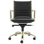 Dirk Low Back Office Chair // Black with Matte Brushed Gold Base