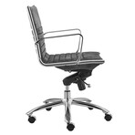 Dirk Low Back Office Chair in Velvet (Gray Velvet + Chromed Steel Base)