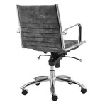 Dirk Low Back Office Chair in Velvet (Gray Velvet + Chromed Steel Base)