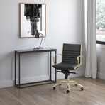 Dirk Low Back Office Chair // Black with Matte Brushed Gold Base