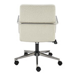 Leander Low Back Office Chair (Ivory + Brushed Nickel Armrests/Base)