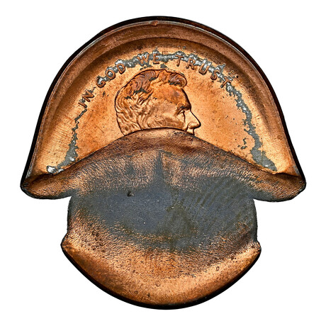Lincoln Memorial Cent // Broadstruck Indent Mint Error // Mushroom Design // NGC Certified MS64 RB // Deluxe Collector's Pouch