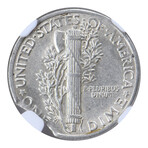 1941 Mercury Dime // Clipped Planchet Mint Error // NGC Certified AU55