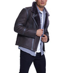 Fashion Shearling Jacket // Washed Anthracite with Anthracite Wool (S)