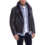 Fashion Shearling Jacket // Washed Anthracite with Anthracite Wool (S)