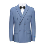 Gino Vitale // Men's Slim Fit 2-Piece Double Breasted Suit // Slate Blue (R-36R)