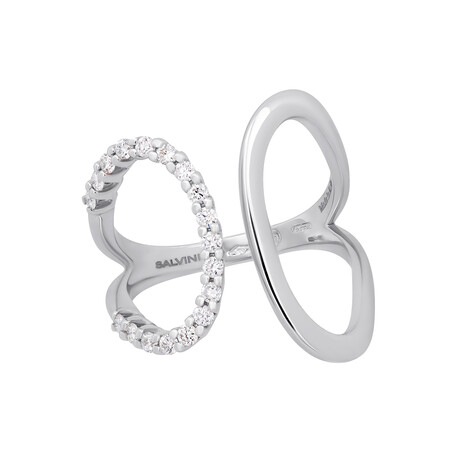 18K White Gold Diamond Wrap Ring // Ring Size: 6.75 // New