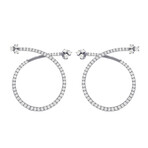 18K White Gold Diamond Hoop Earrings // Store Display