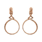 18K Rose Gold Diamond Drop Earrings // Store Display
