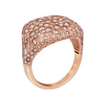 18K Rose Gold Diamond Signet Ring // Ring Size: 6.75 // Store Display