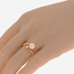 SALVINI // 18K Rose Gold Pearl + Diamond Wrap Ring // Ring Size: 6.5 // New