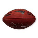 Julian Edelman // New England Patriots // Autographed Metallic Duke Football + Inscription