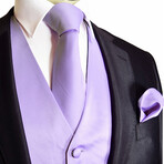 Solid Color // 2 Piece Vest and Necktie Set // Lavander (Small)