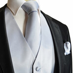 Solid Color // 2 Piece Vest and Necktie Set // Grey (Small)