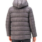 Hooded Puffer Jacket // Light Gray (Small)
