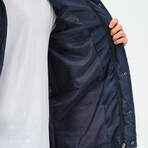 Hooded Puffer Jacket // Dark Blue (Small)