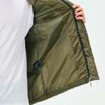 Hooded Puffer Jacket // Green (Small)