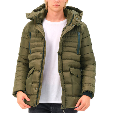 Hooded Puffer Jacket // Green (M)