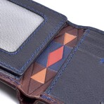 Aztec Detail Leather Wallet // Brown // 5683