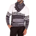 High-Neck Pullover Sweater I // White (M)